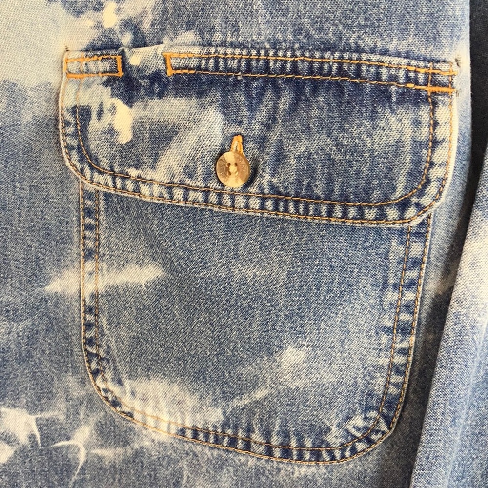 Custom Bleached Big Mac Denim Button Up Shirt XXL - Picture 12 of 14